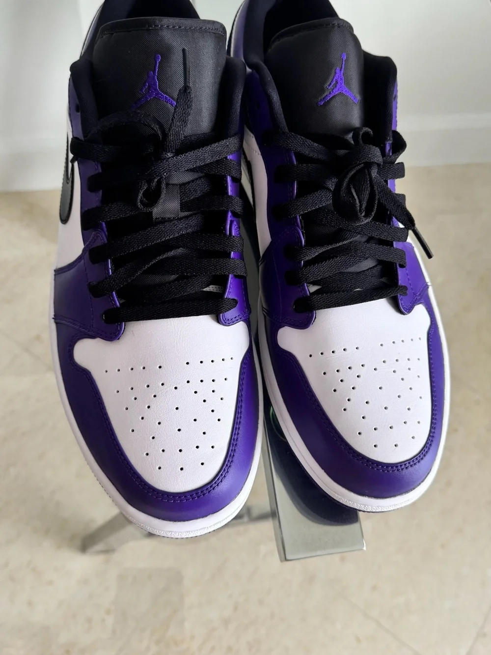 Jordan Men’s Purple, White and Black Court Low Top Sneakers